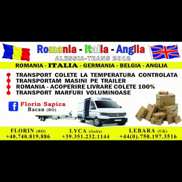 Transport persoane și colete România-Italia-Anglia